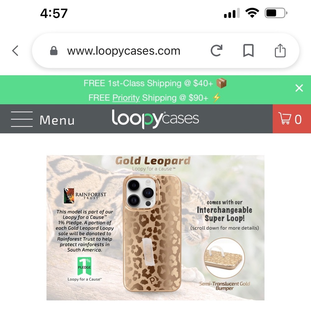 Gold leopard loopy case iPhone 14 Plus